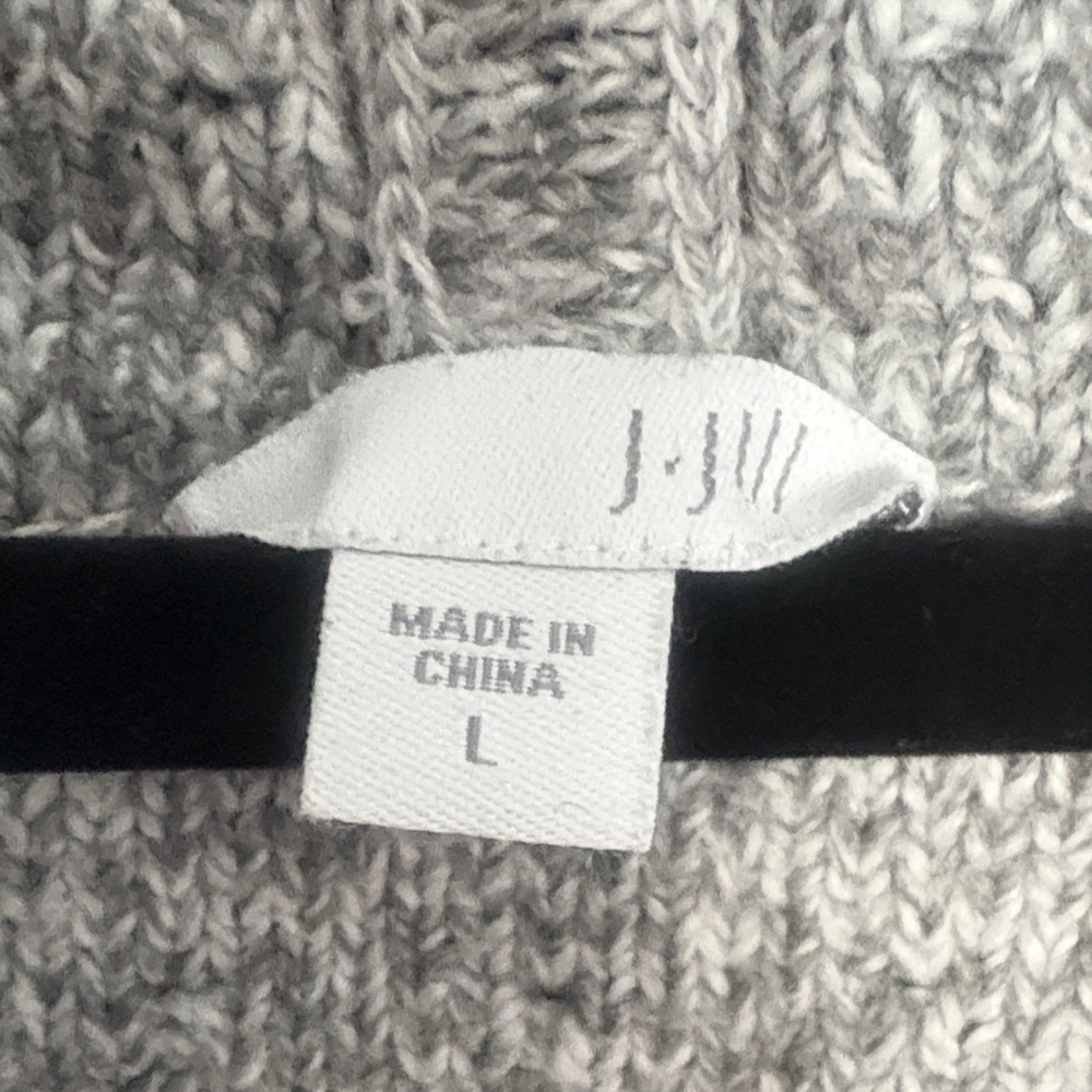 J.JILL Hooded Heather Gray Women's Sweater - Picture 2 of 12